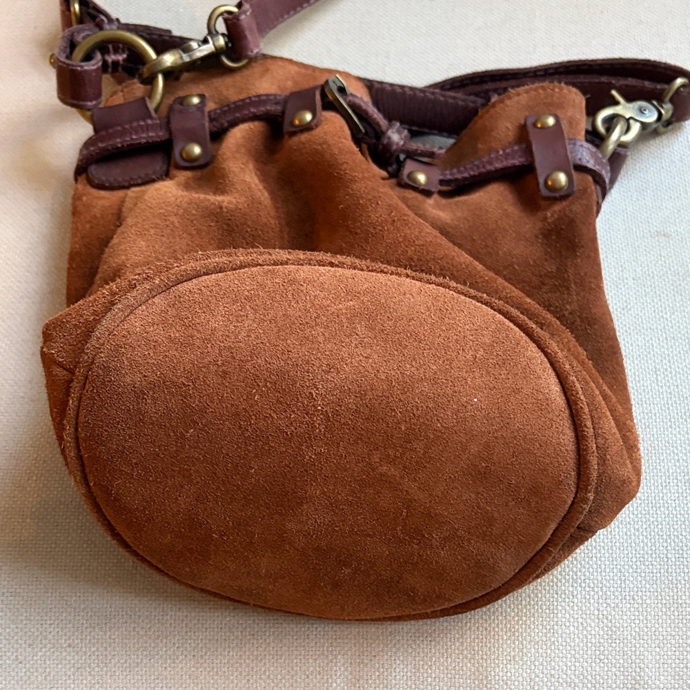 Free People Suede Drawstring Bucket Bag in Brown - Picture 9 of 11